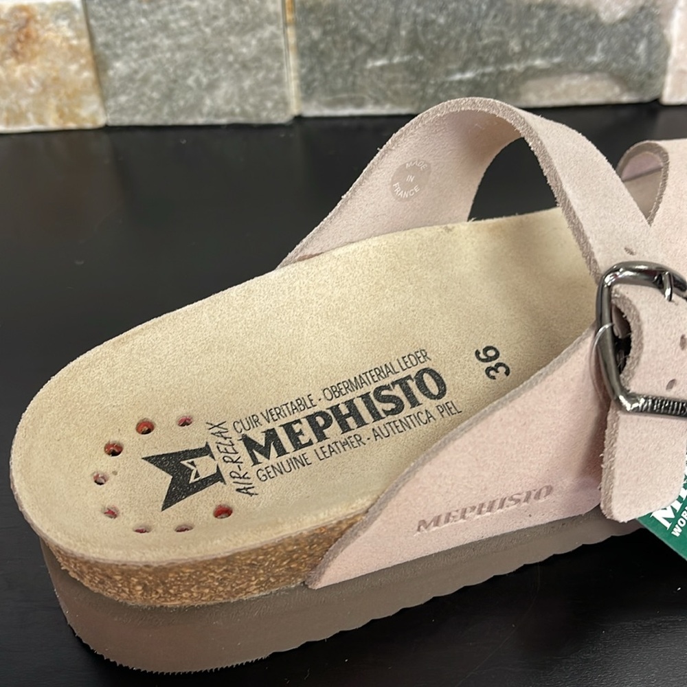 Mephisto Women's Helen Thong Sandals – Comfortable Cork Footbed Leather Sandals - Picture 7 of 8